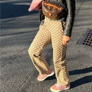 GG Canvas Pants with leather interlocking G. Men pants that a women can rock